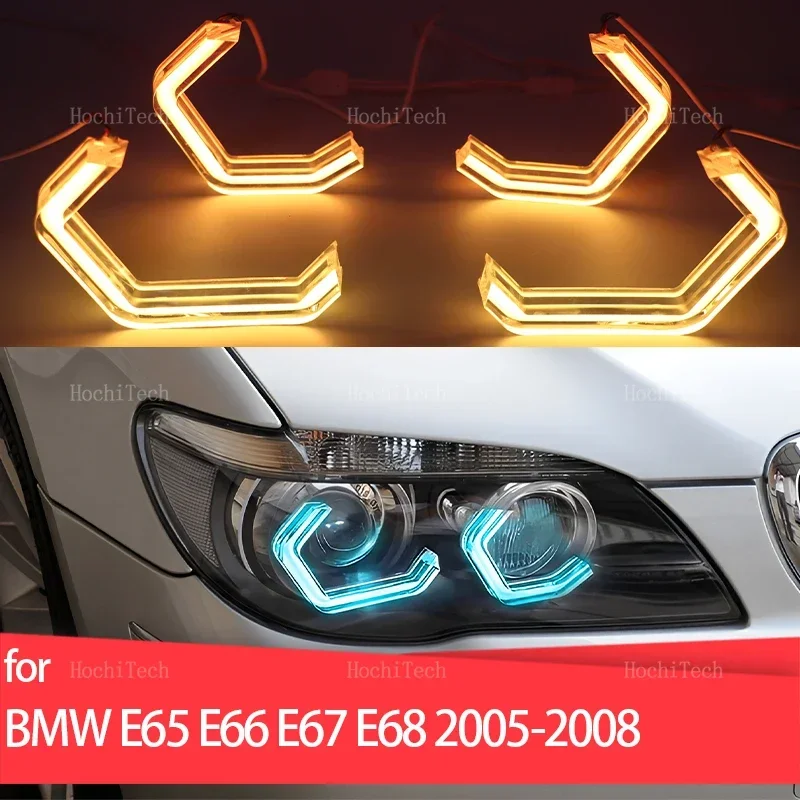 rgb-colorful-angel-eyes-rings-led-m4-style-app-control-car-headlight-drl-forbmw-7-series-e65-e66-e67-e68-alpina-b7-2001-2008