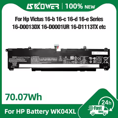 70.07Wh WK04XL Battery for HP Omen 16-b 16-b0172tx 16-c 16C0035nt Victus 16-e 16-e0015np 16-d 16-d0125tx 15-fa TPN-Q265 Q266