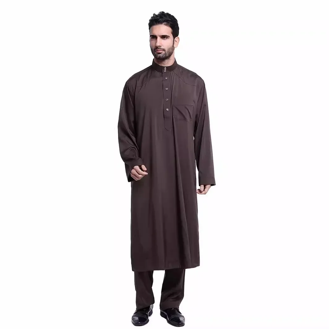 

LIBIELIY Abaya Men's New Style Muslim Robes Set, Dubai, Pakistan, Middle East Muslim Robes, Saudi Arabian Solid Color Muslim Rob
