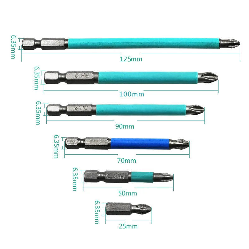 PH2 batch nozzle S2 strong magnetic anti-skid cross batch head 1/4 electric drill air batch head, screwdriver, cutter head tool