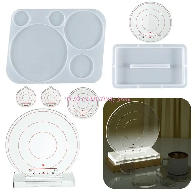 

N5KF Crystal Resin Player Plomt Disc Силиконовая плесень для домашнего декора