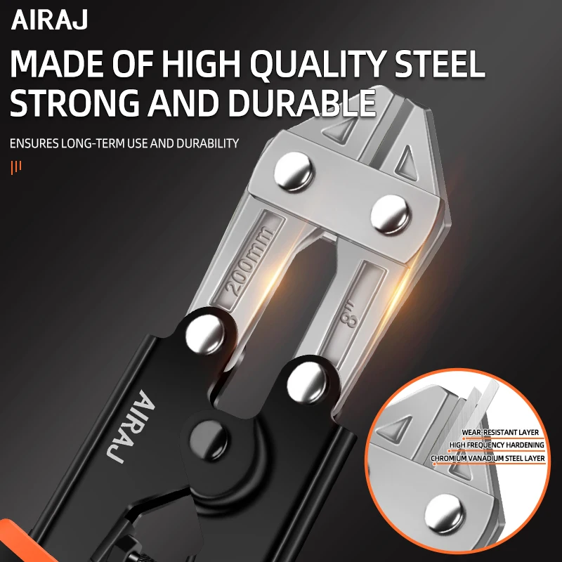 AIRAJ 8inch Wire Cutters Steel Pliers Manual Wire Pliers Heavy-duty Professional Wire Pliers Labor-Saving Durable Hardware Tools image 5