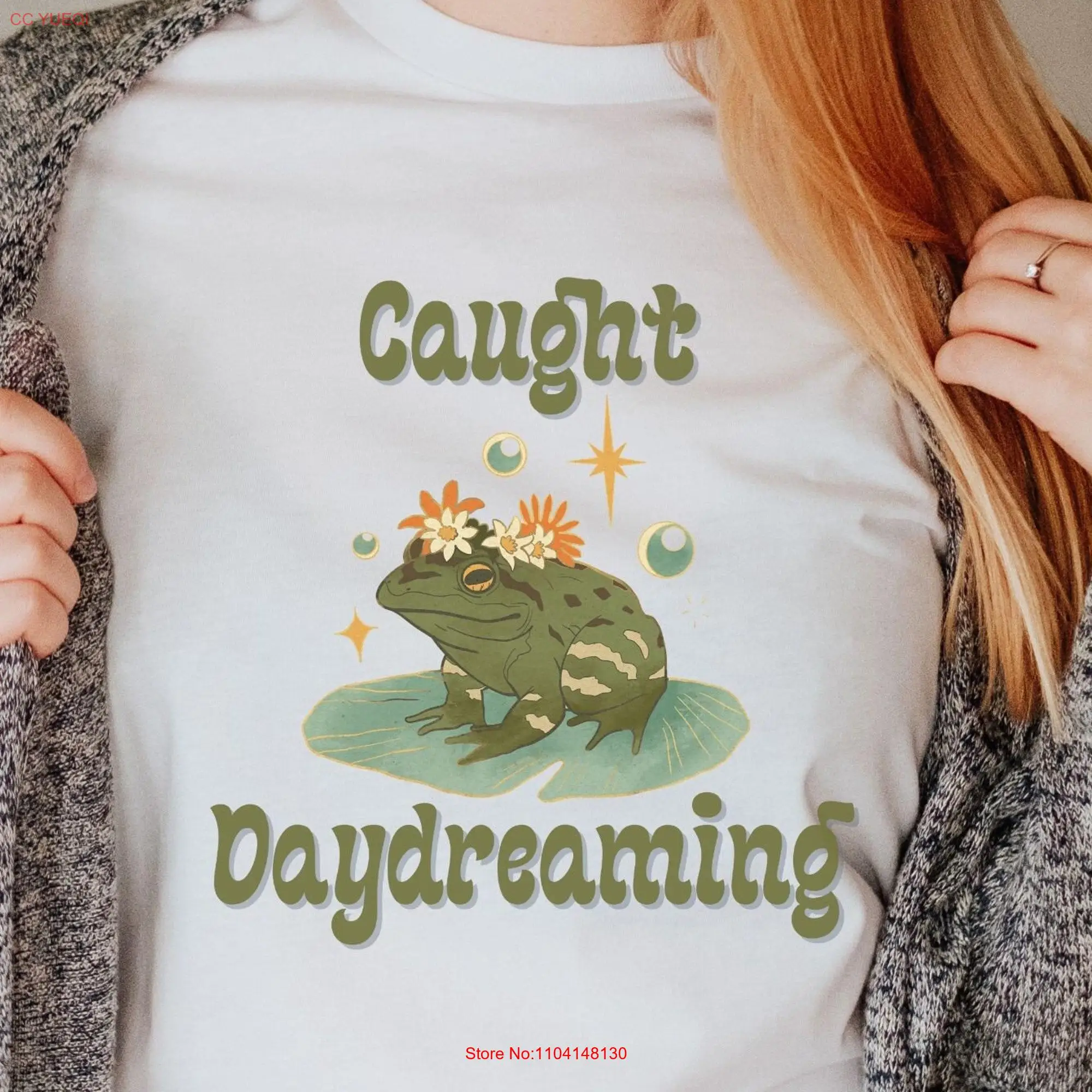 Frog shirt Caught daydreaming t cottage tee Cute Aesthetic lover gift for teen girl long or short sleeves