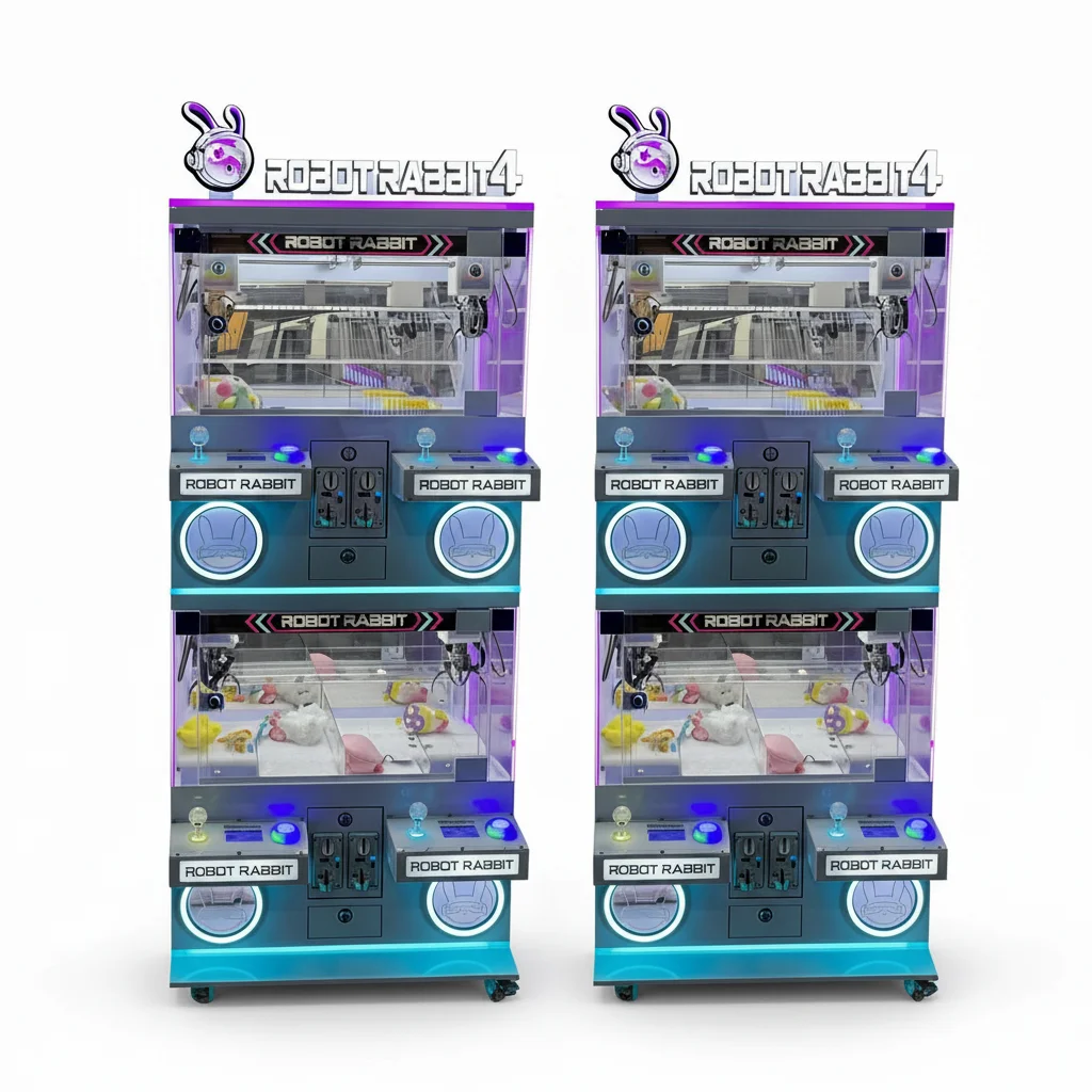 

Игровой автомат-кран для 4 игроков: Изысканное исполнение, 4 станции, премиум-класс для торговых центров и магазинов