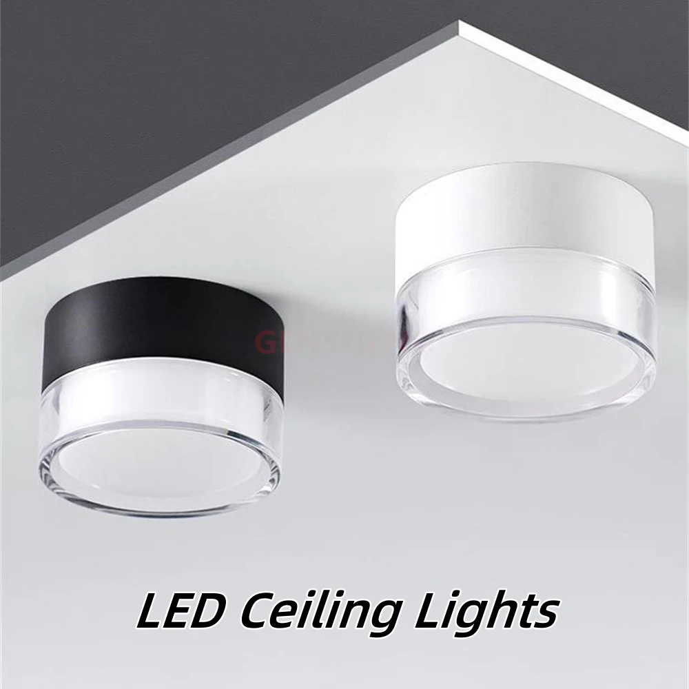 LED Ceiling Lamps Dimmable Downlights White Black Gold Full spectrum Indoor LED Lighting  Home Decor Living Room Kitchen Ac220V