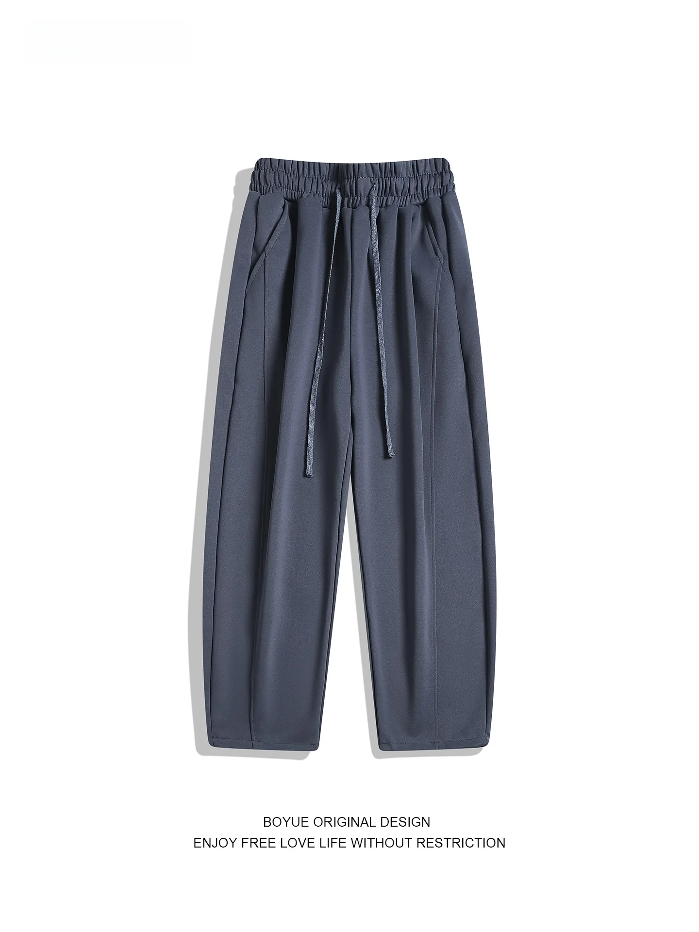 

BOYUE Ancient Coin Wind Casual Pants Men Women Simple Match Dstring Commute Straight Leg Long Trendy Polyester Fiber