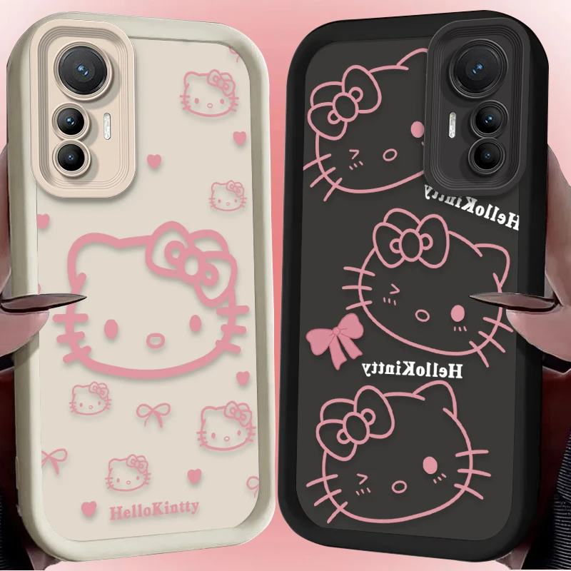 Funda de teléfono rosa con diseño de Hello Kitty, a prueba de golpes, para Xiaomi Poco F7 F6 F5 F4 F3 M5s C65 C75 C71 X7 X6 X5 X4 GT X3 NFC M7 M6 Pro 4G 5G
