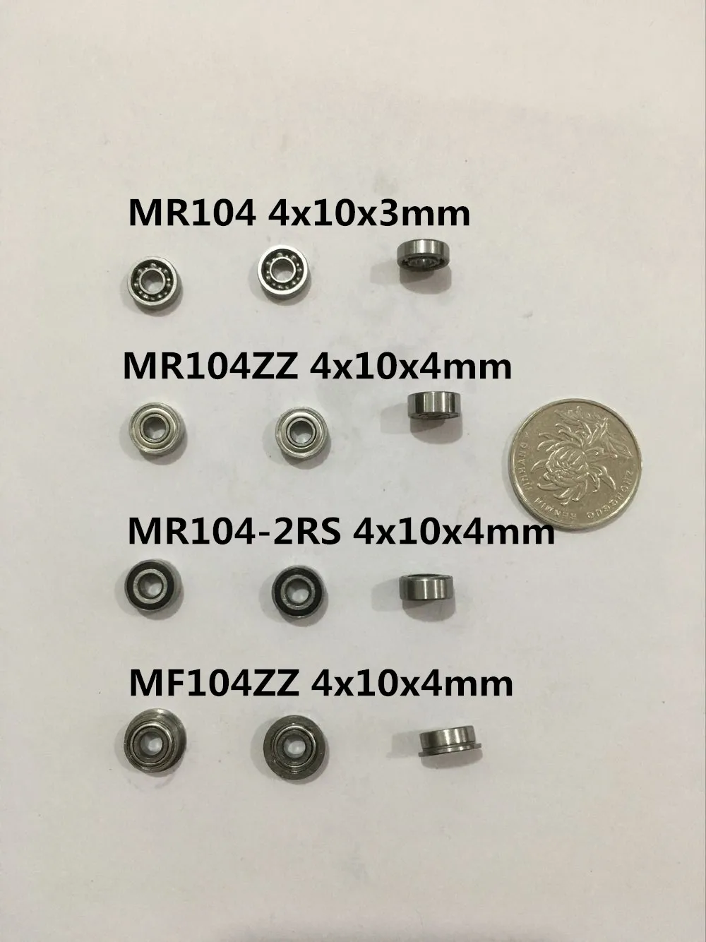 

10pc Mini Bearing MR104ZZ L-1040 MR104-2RS MF104 4x10x4 mm MR104 4*10*3mm Open Bearing Model Bearing Ball Bearing Flange Bearing