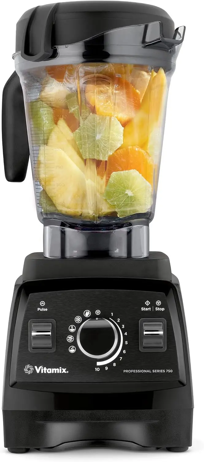 Series 750 Blender, Professional-Grade, 64 oz. Low-Profile Container, Black, Self-Cleaning - 1957