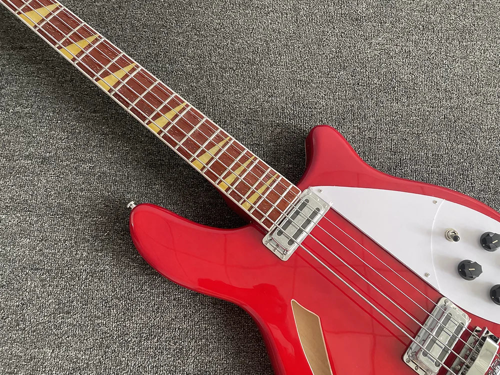 electric bass guitar, Semi hollow body, Rosewood Fingerboard, 4005 4 Strings, Cherry color, high quality, shipping