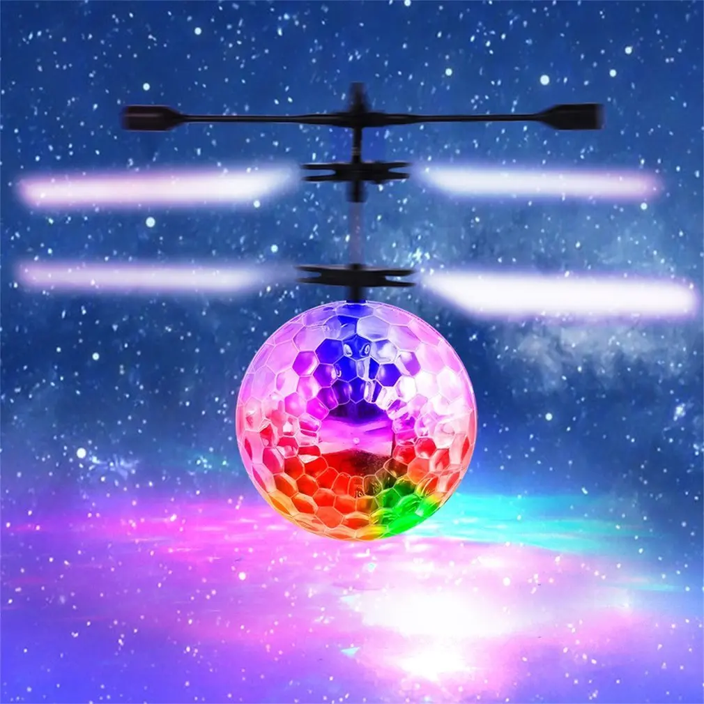 Pilot latający kryształowej kuli migające oświetlenie LED podczerwieni indukcja helikopter piłka zabawna zabawka prezent dla dzieci