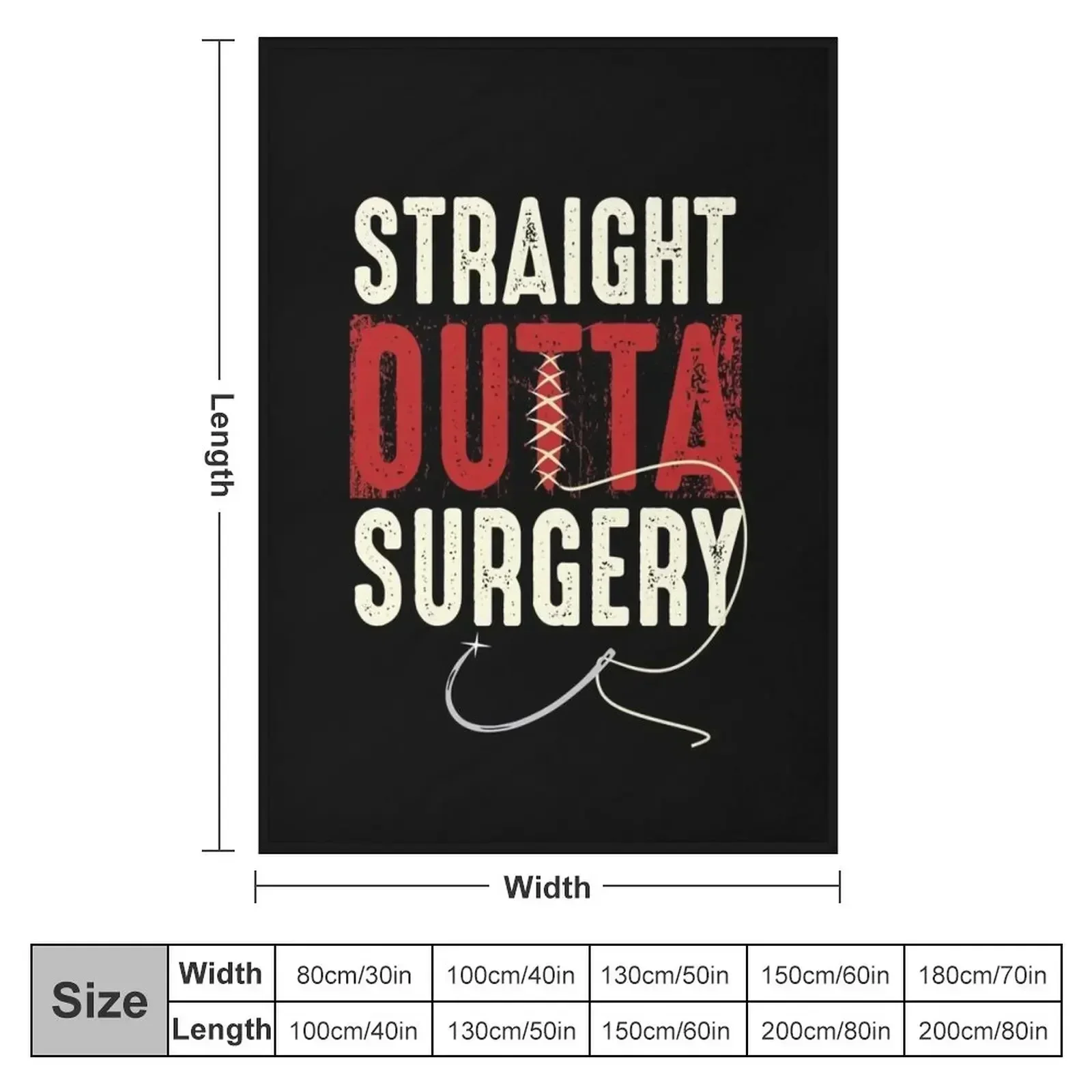 Straight Outta Surgery Funny Get Well Soon Gifts Post Surgery Supportive Humor Saying Throw Blanket Thermals For Travel Blankets