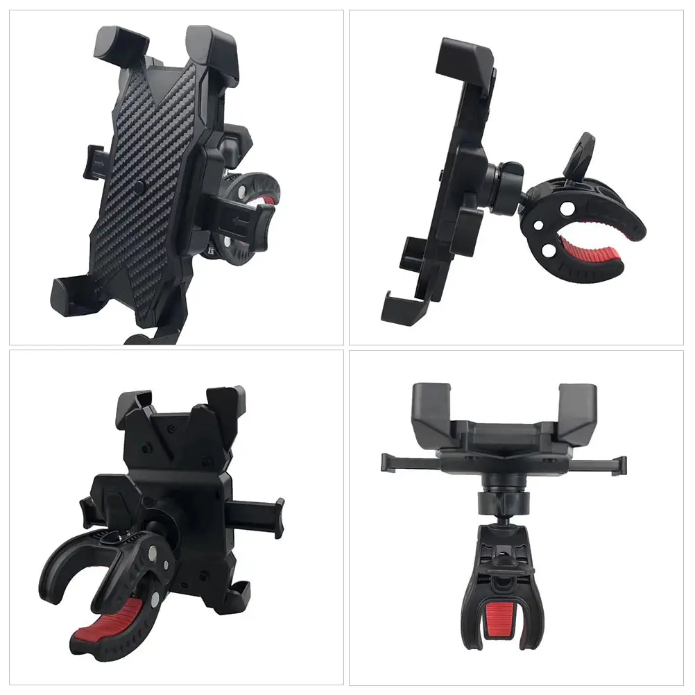 

360 Degree Motorcycle Phone Holders Universal ABS Support H Mount Bracket Non Slip Pads Bike Telephone buckle Structure