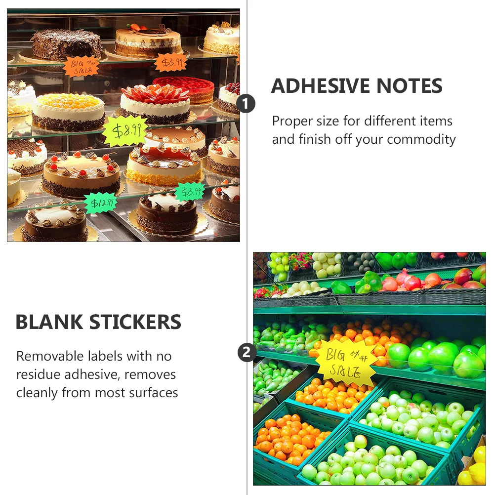 Label Sticker Adhesive Stickers Peel-off Supermarket Price Decal Decals Discount Applique Removable Fluorescent Paper