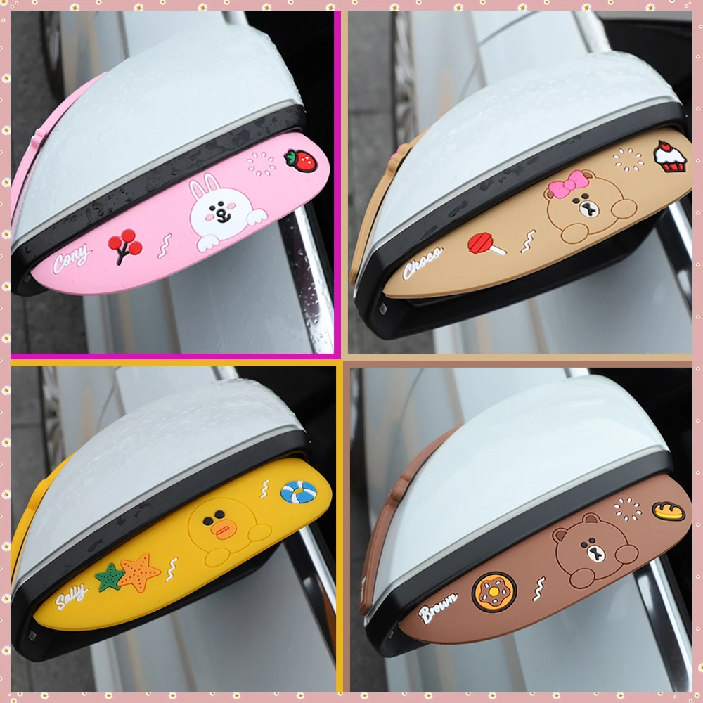 Car Mirror Rain Eyebrow Cartoon Rain Shield Reflector Gift Thickening Rain Cover Cute Rearview Decoration Supplies Rainy Season