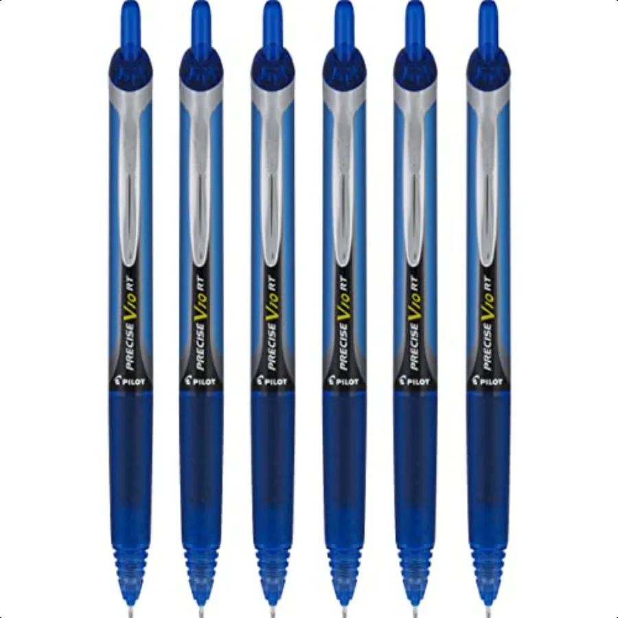 

Precise V10 RT Retractable Liquid Ink Rollerball Pens Bold Point 1.0mm Blue Ink 6 Count