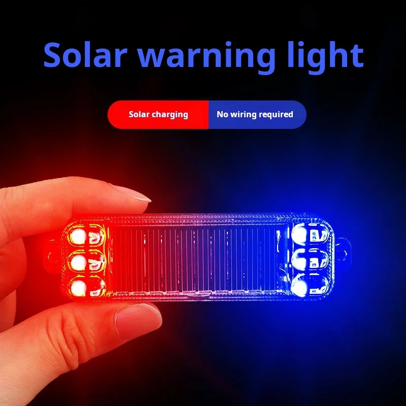 Car solar warning flash light electric car anti-rear-end light flash free wiring car breathing rear taillights