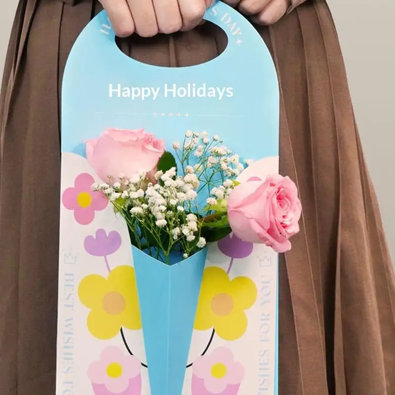 Valentine Paper Flower Box Innovative Bouquet Packaging for Lovers Day Flower Arrangement DIY Crafts