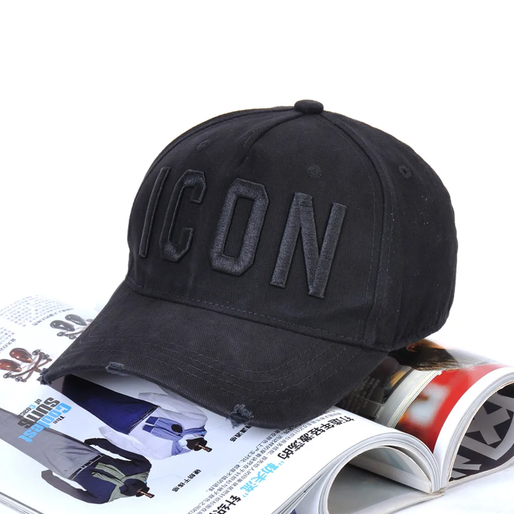 DSQICOND2 Brand DSQ2 100% Cotton Baseball Caps ICON Letters High Quality Cap Men Women Customer Design Hat Black Cap Dad Hats