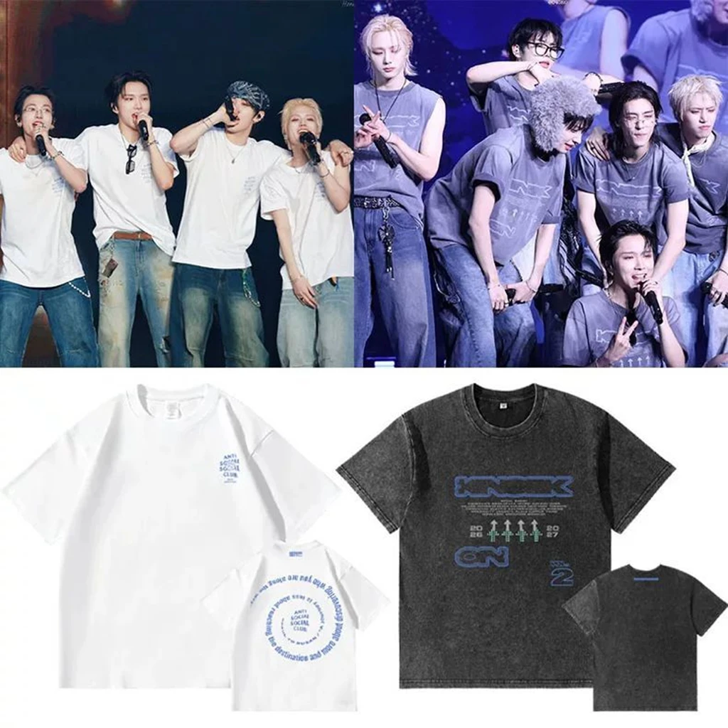 2026 Star Same T-shirt TOP PHOTO Printe TShirt Kpop KNOCKonVOL2 Shirt Pullovers Women Korean Style summer Oversized Tshirt