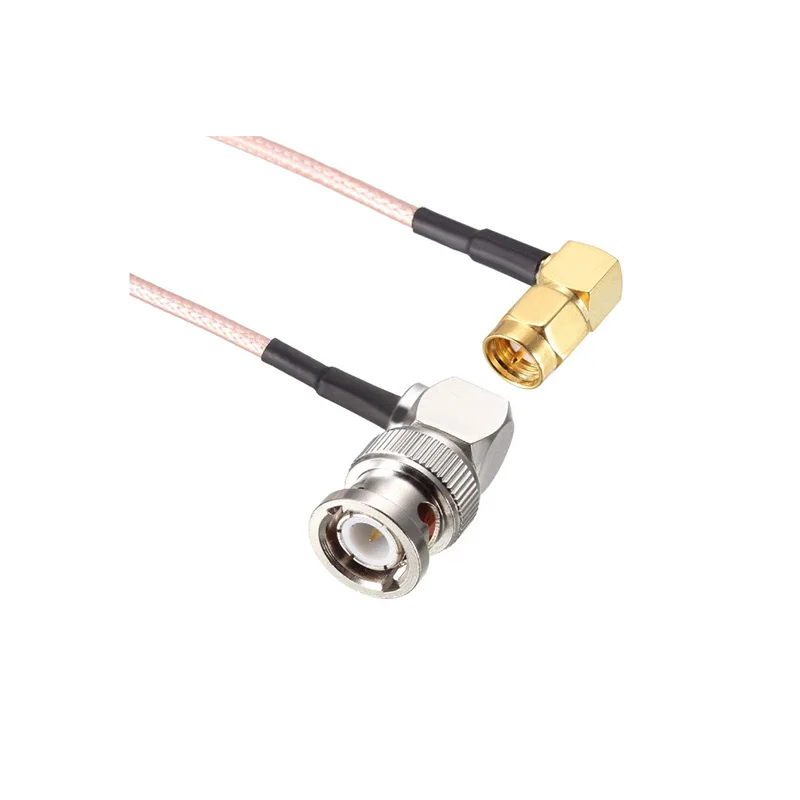 BNC Male To SMA Male Crimp for RG316 Coax Extension Connector SMA Male To BNC Right Angle Brass RF Cable Fast Delivery