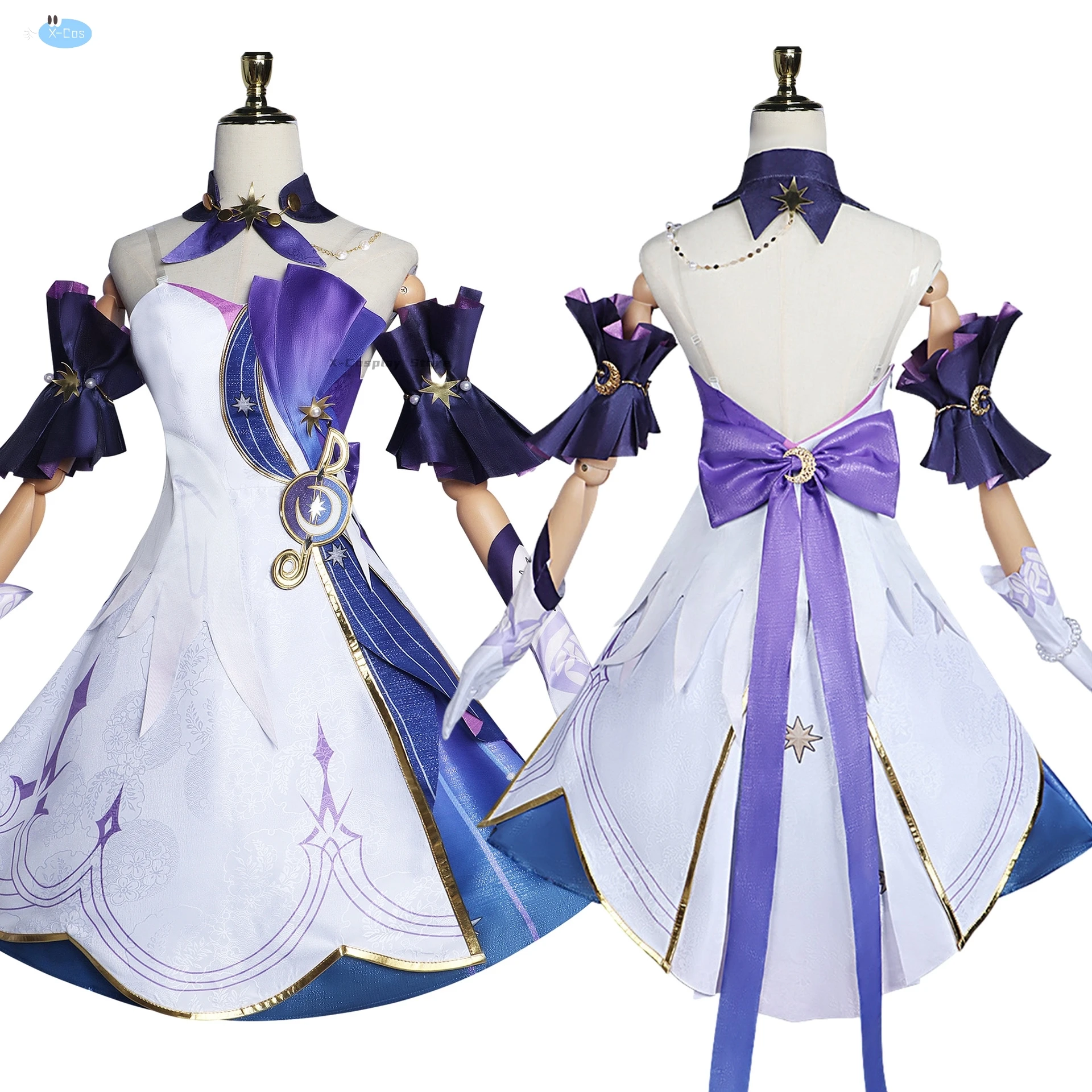 ชุดเดรสพิมพ์ลาย3D สำหรับผู้หญิงชุดคอสเพลย์ชุดคอสเพลย์ผู้หญิงรถไฟฮอนไคสตาร์รถไฟโรบินรองเท้าสำหรับออกงานคาร์นิวัล