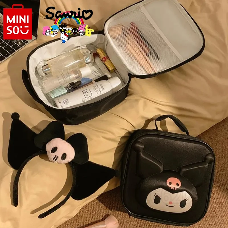 MINISO Kulomi New Cosmetic Bag Luxury Brand Cartoon Fashion Handheld Portable Women Cosmetic Bag Large Capacity Travel Wash Bag