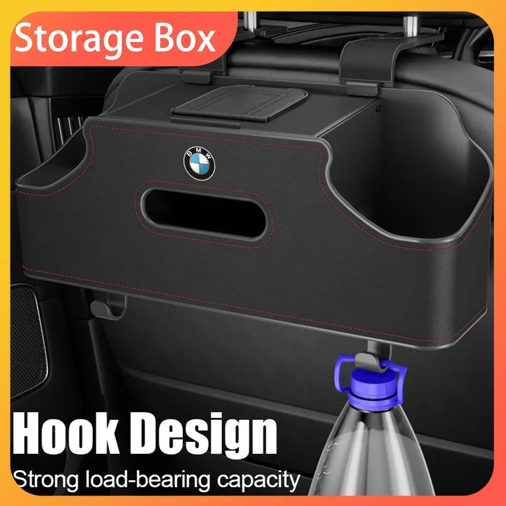 

4 In 1 Car Seat Back Cup Holder Storage Box Tissue Box With Hook Auto Backseat Organizer Car Phone Holder For BMW