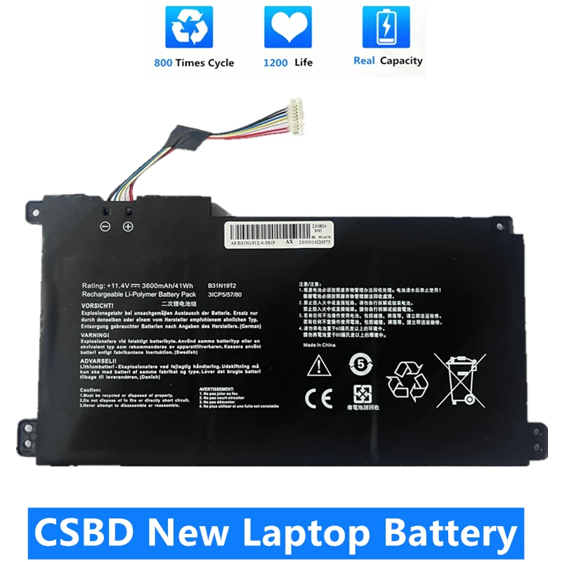 CSBD New oem B31N1912 C31N1912 Laptop Battery Replacement for ASUS 14 E410MA L410MA F414MA E510MA E510KA L510MA 0B200-03680200