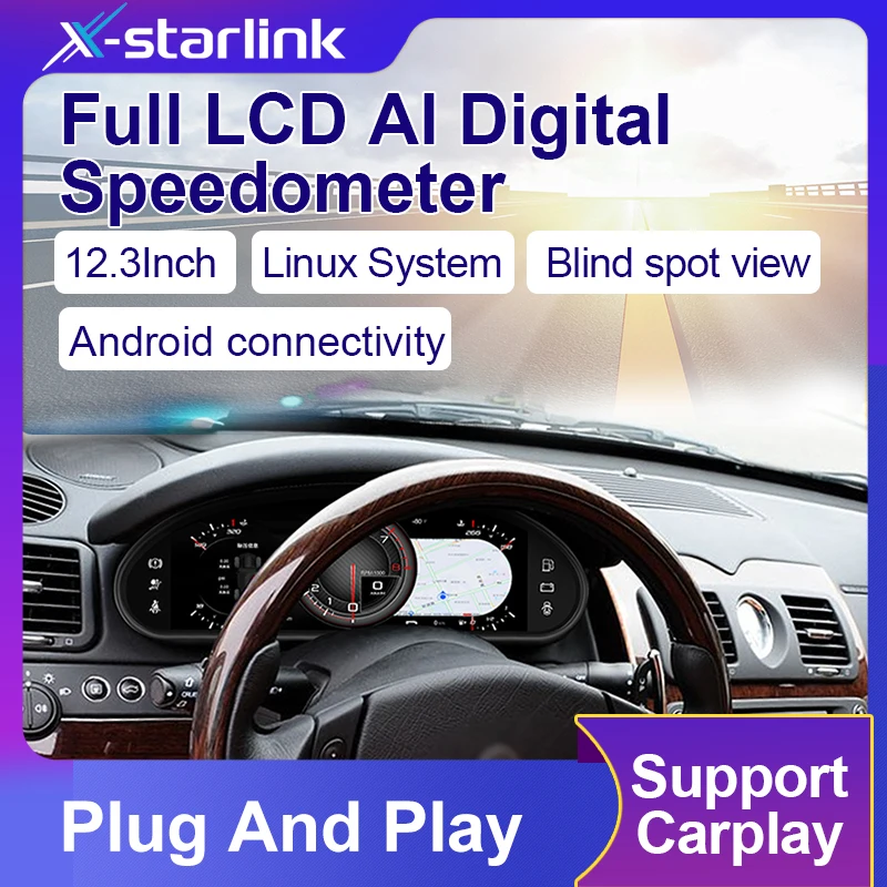 

For Maserati Quattroporte 2004-2012 12.3-Inch Digital Speedometer Lcd Instrument Cluster with Phone Link Car Dashboard Upgrade