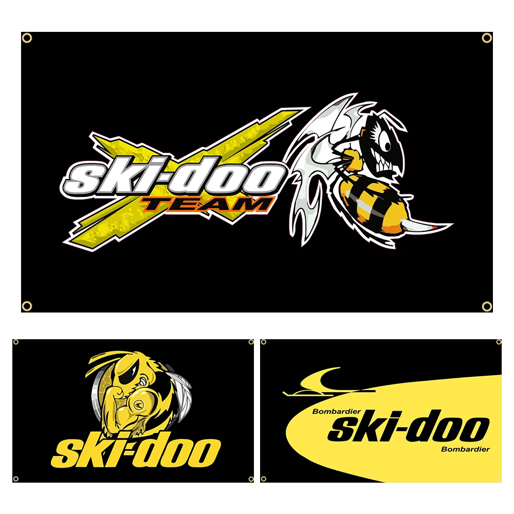 3 x5ft Team SkiDoos Killer Bee Snowmobile Flag Banner decorazione 90x150cm Jemony