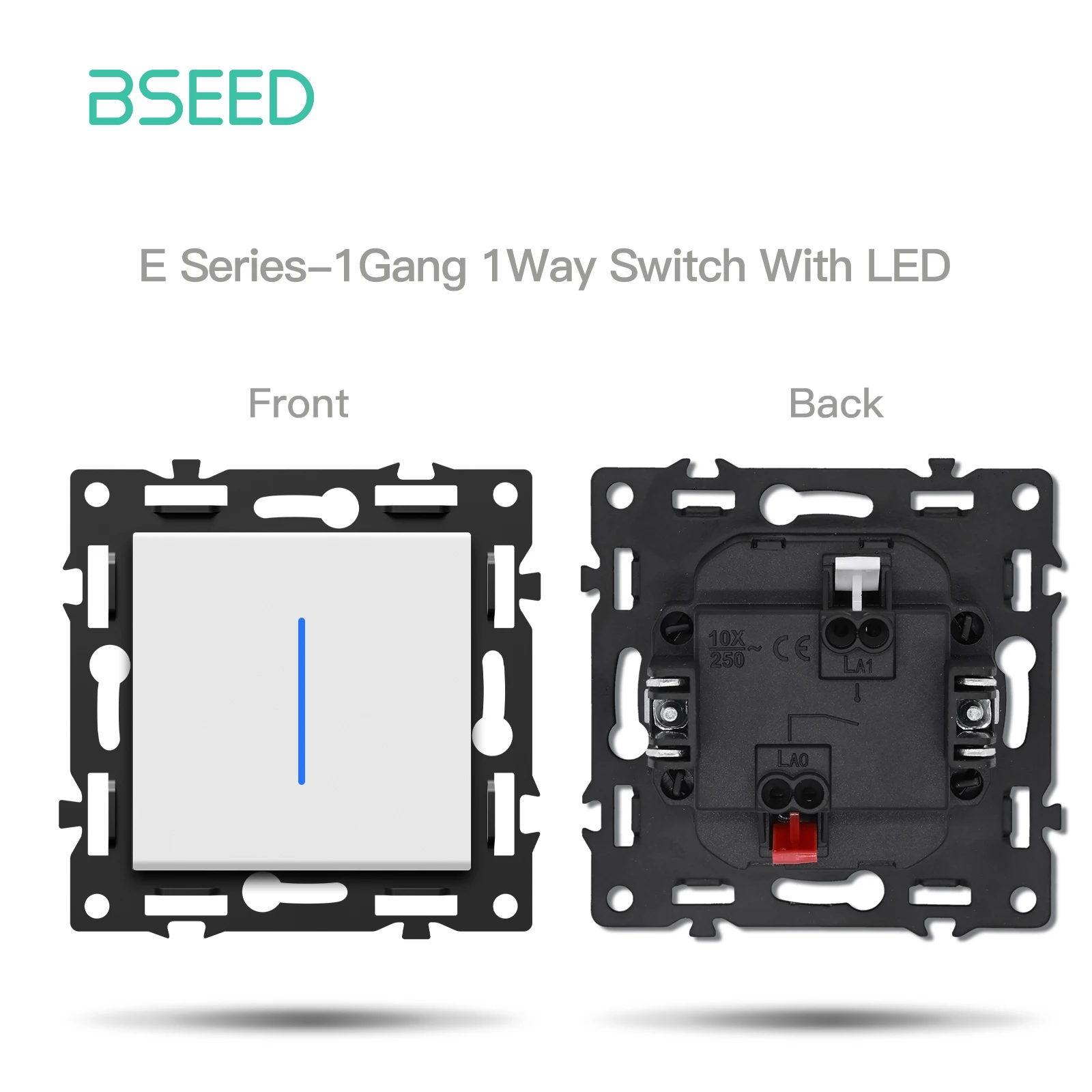 BSEED 1/2/3-fach Schaltermodule E-Serie 86mm Drucktastenschalter mit Anzeigeleuchte DIY Kombinations-Wandsteckdosen