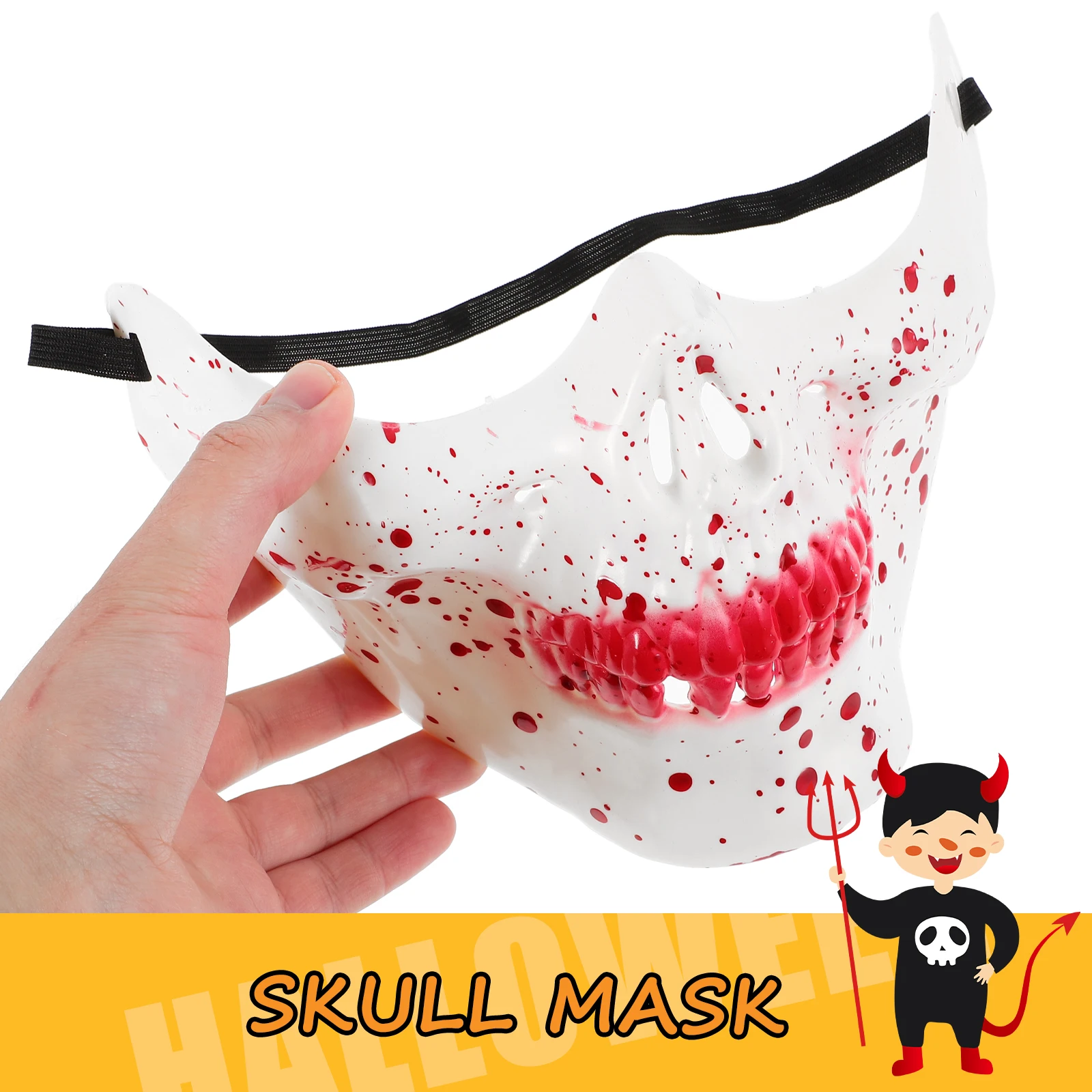 

Skull Mask Costume Ghost Cosplay Halloween Headgear Creepy Half Face Scary Costumes Men Women Masks Simulation Plastic