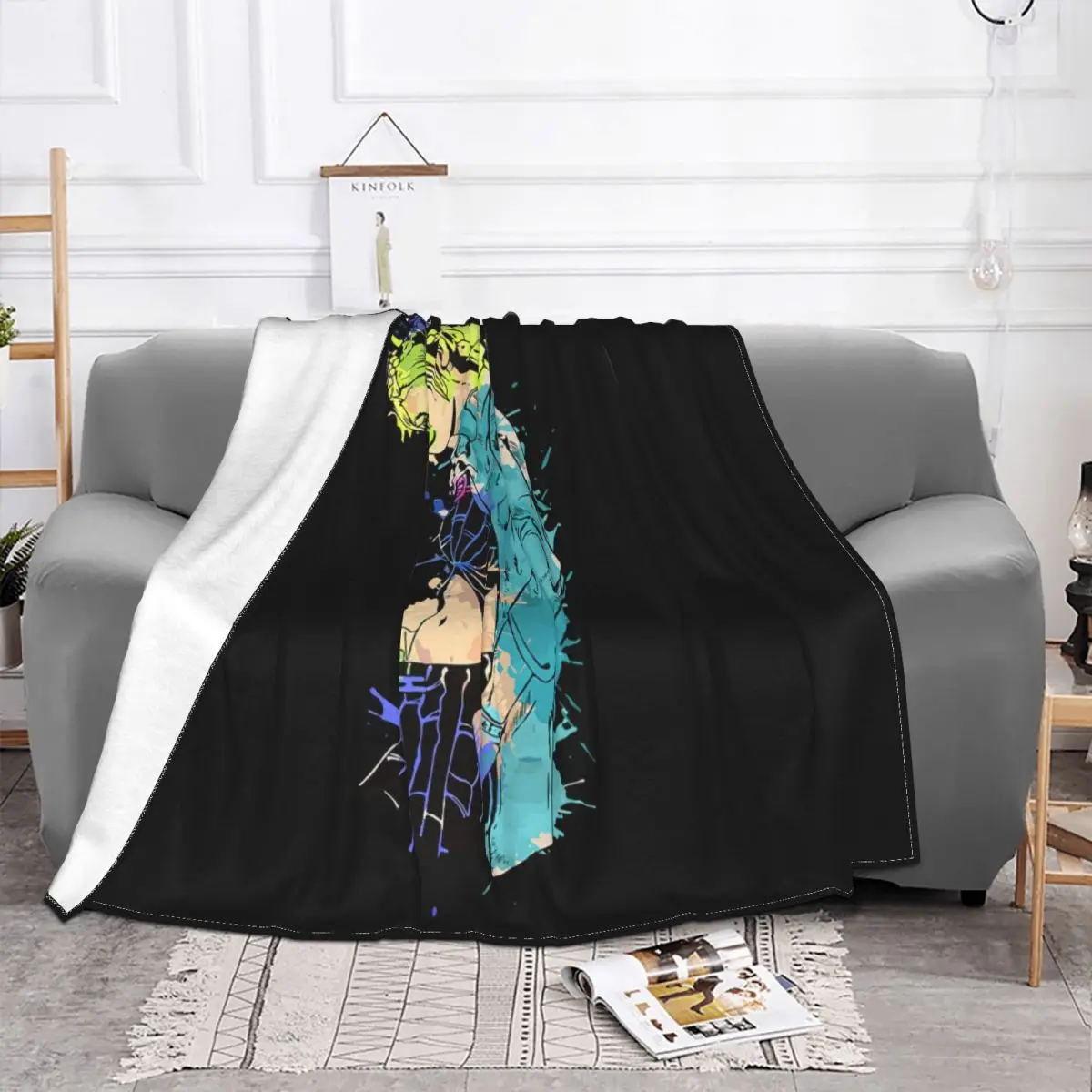 Jojos Bizarre Adventure Couch Jolene Jota Men Women M Case Black Women Men 2021 Women Straight Adults Throw Blanket