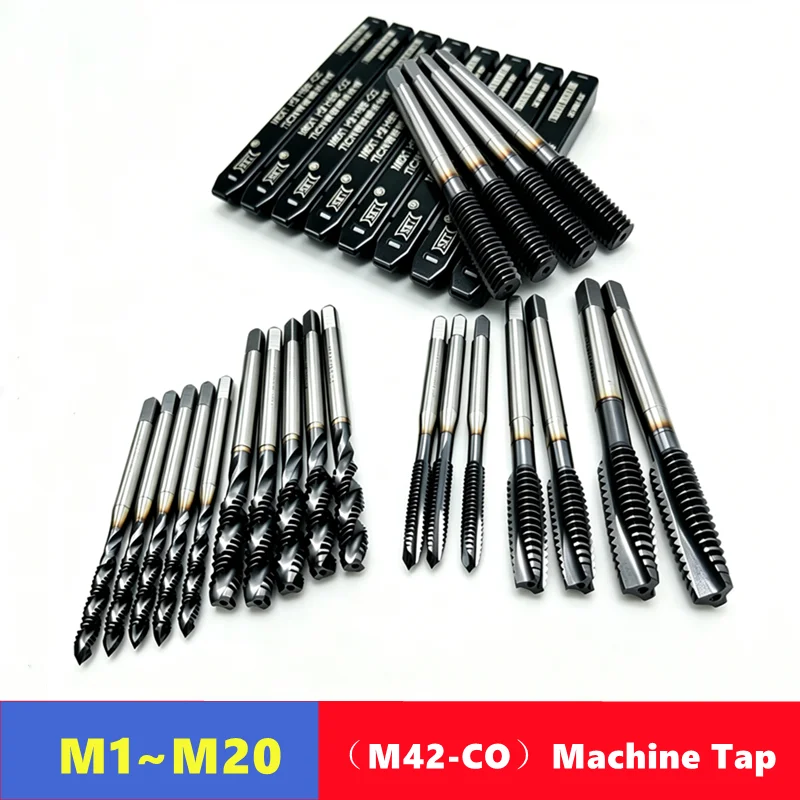 High Hardness Spiral Flute / Forming / Point Taps M42-CO HSS-E , M1.0-M20, Machine Thread Tapping Tools for Stainless Steel