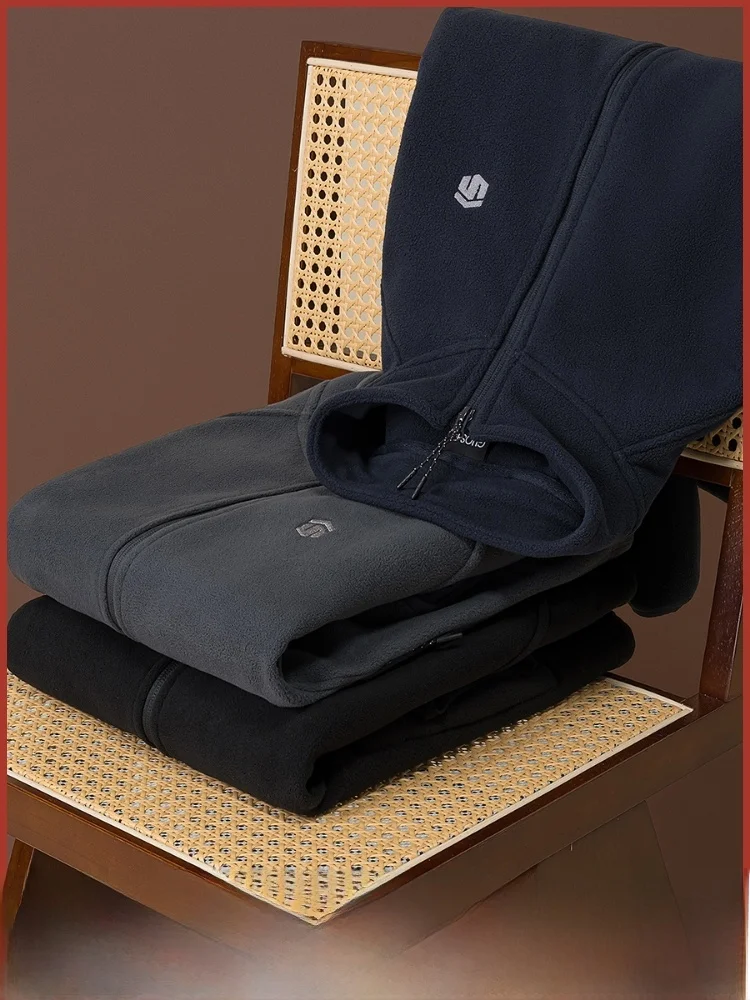 

Thiened воротник-стойка Fce Jaet мужская осенне-зимняя теплая застежка-молния из полиэфирного волокна повседневная подставка