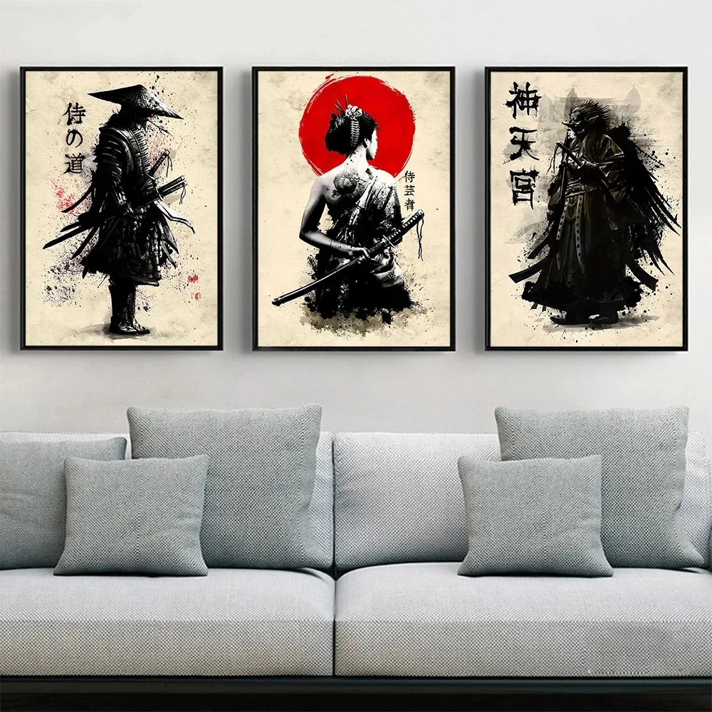 Japanese Samurai Canvas Painting Wall Art Character Posters And Prints Home Decorating Picture For Living Room Bedroom Aesthetic
