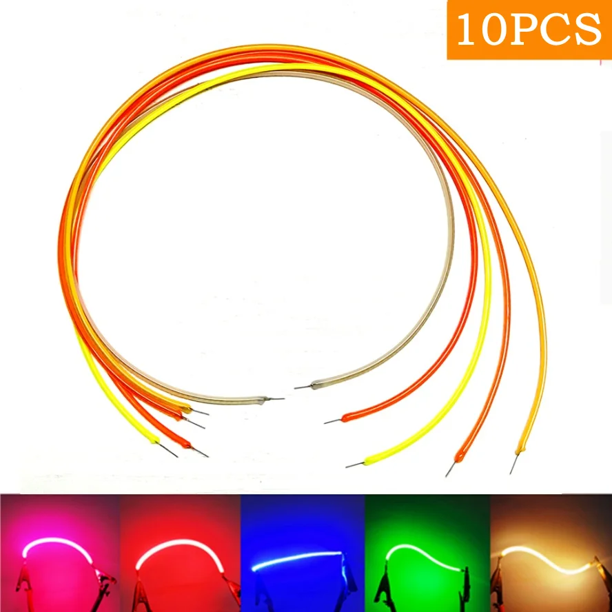 10 Stuks 3V Ultra Slanke Cob Led Flexibele Gloeidraad Spiraal Gloeilamp Gloeidraad Retro Edison Lamp Onderdelen Diode Verlichting Strip Decoratie