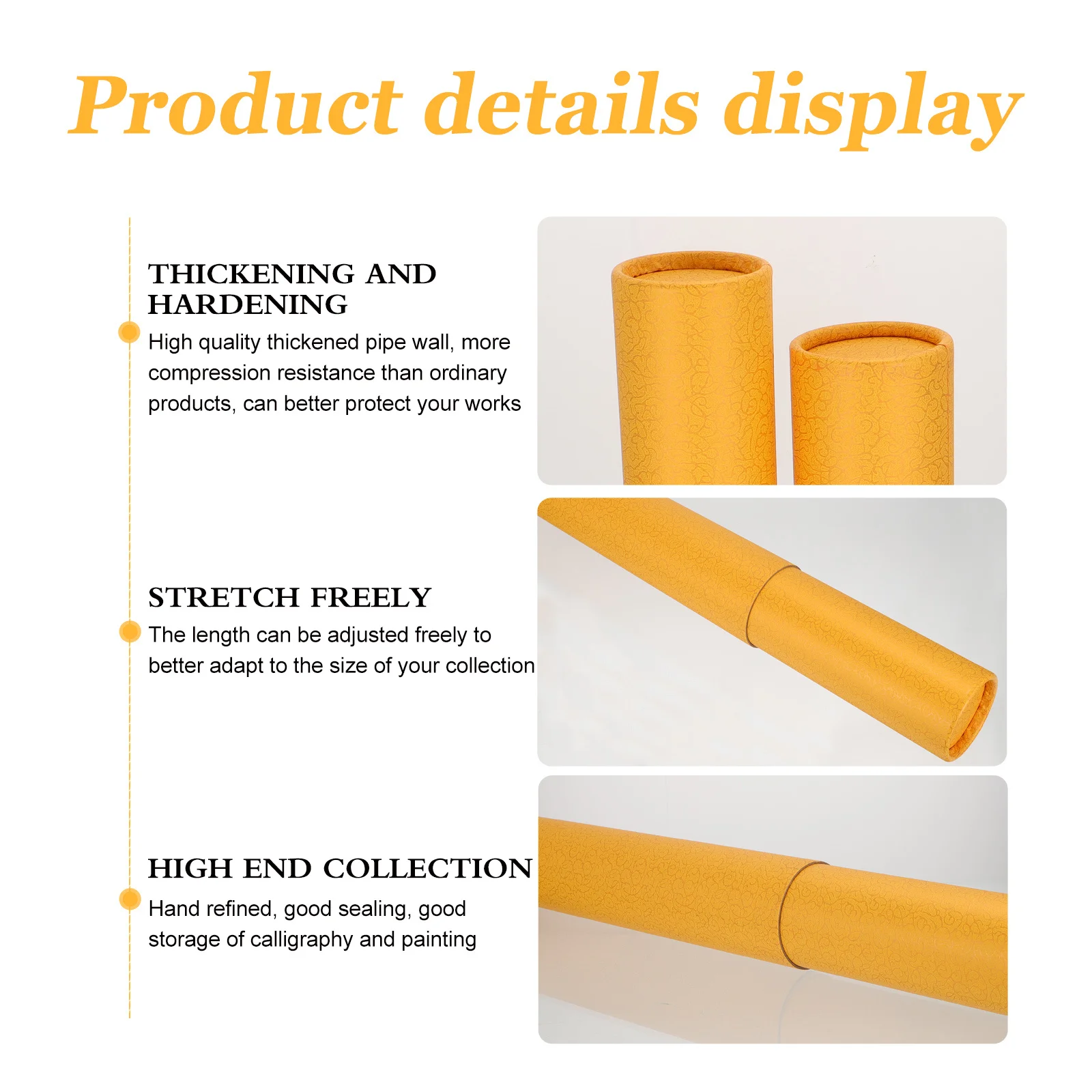 Telescopic Expandable Paper Artwork Storage Tube Waterproof Document Poster Drawing Mailing Tube Drawings Storage Case