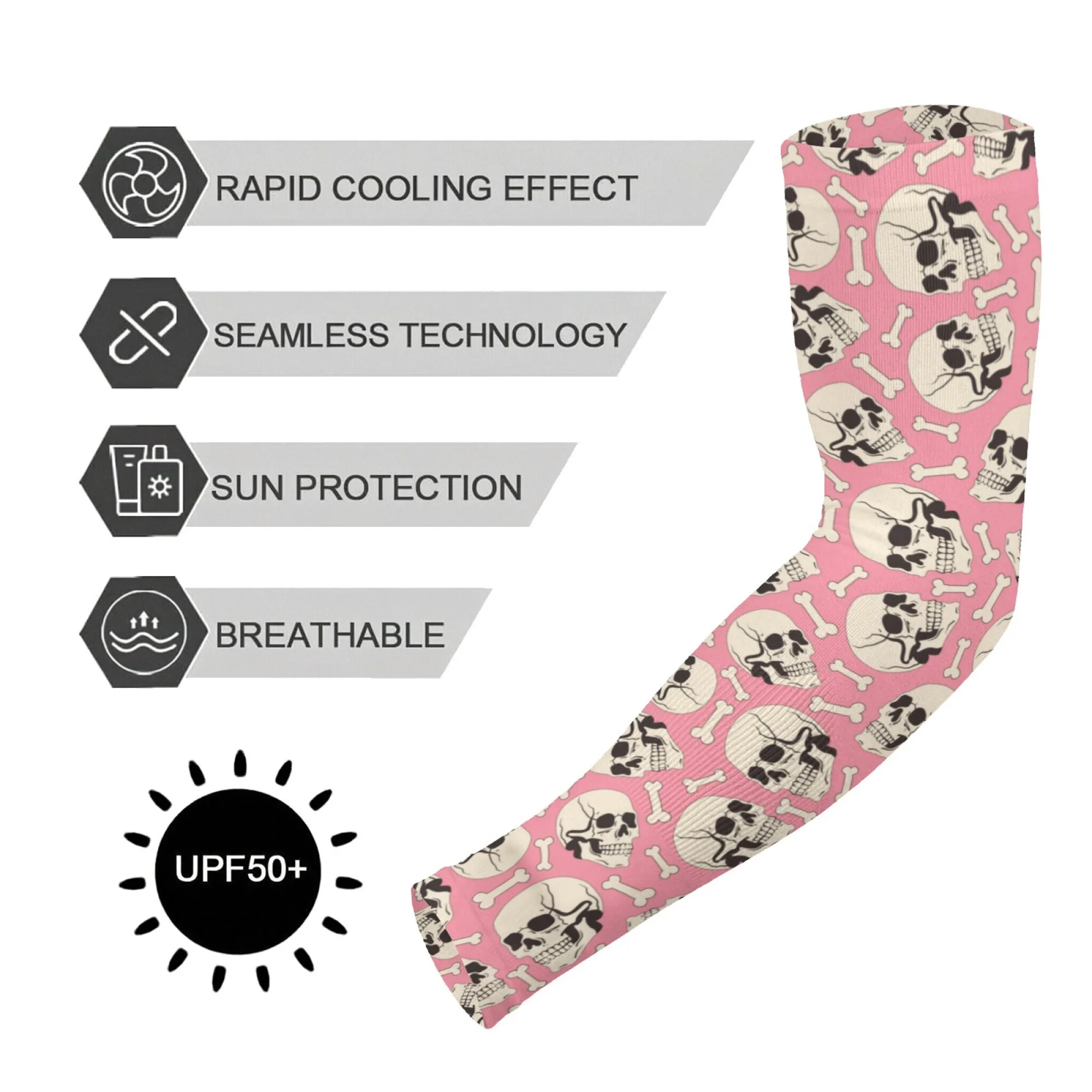 

Punk Style Skull Arm Sleeves Breathable Elastic Non-slip Protective Cover Fashion Gardening Outdoor Cycling Sports Ice Sleeves