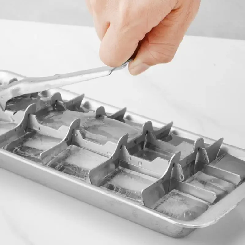 

Stainless Steel Ice Cube Tray Stainless Steel Ice Maker Freezer Square Cube Mold Tool Lever-Style Ice Cube Maker