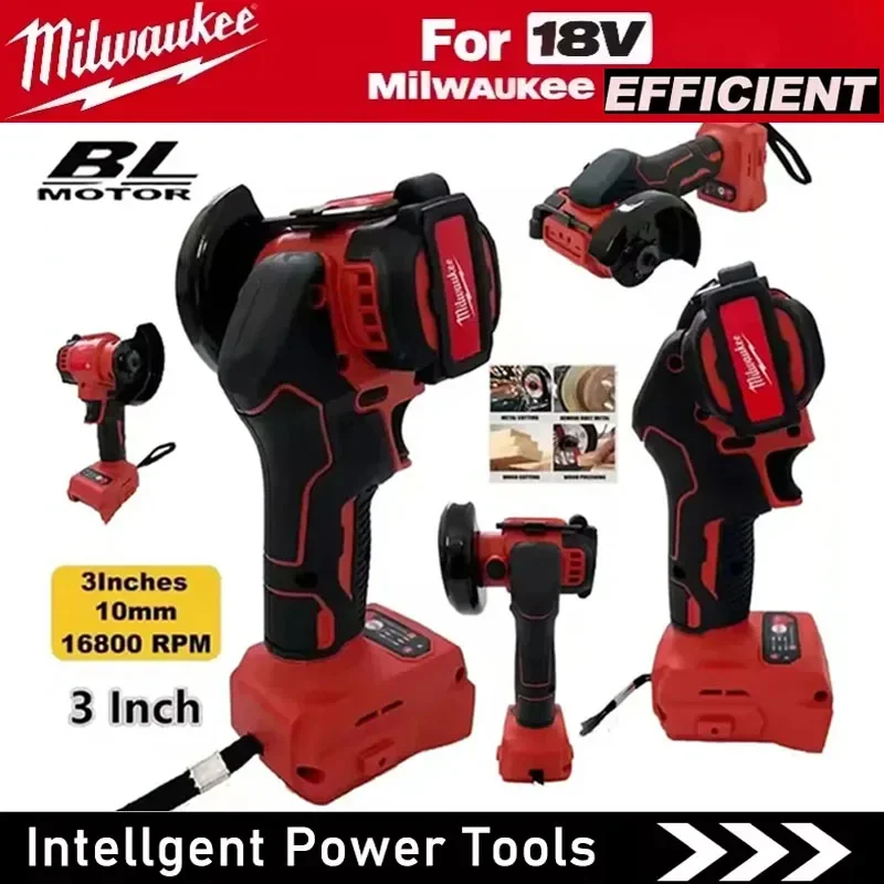 

Аккумуляторная угловая шлифмашина Milwaukee 18В, 3 дюйма, для полировки, мини-шлифовальная машина для алмазной резки и зачистки