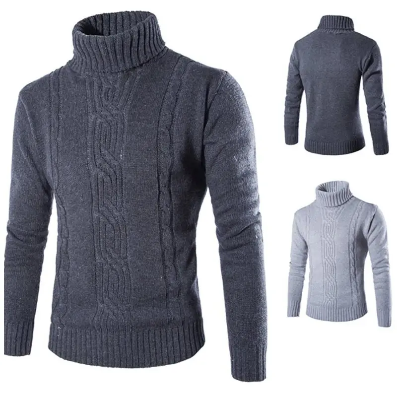 2023 Winter New Men's Pullover High Neck Sweater Fashionable and Warm in Europe and America