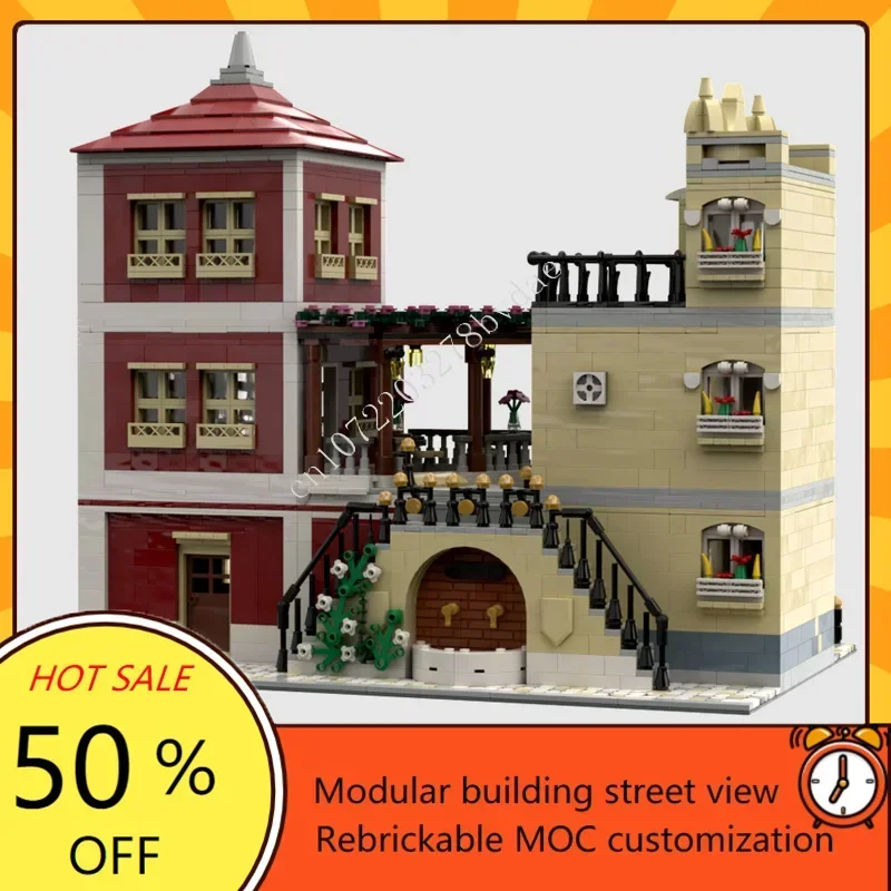 4004 قطعة وحدات MOC مجموعة ألغاز مخصصة-إبداعية لشبونة عرض الشارع العمارة نموذج بناء لتقوم بها بنفسك تجميع لعبة تعليمية هدية