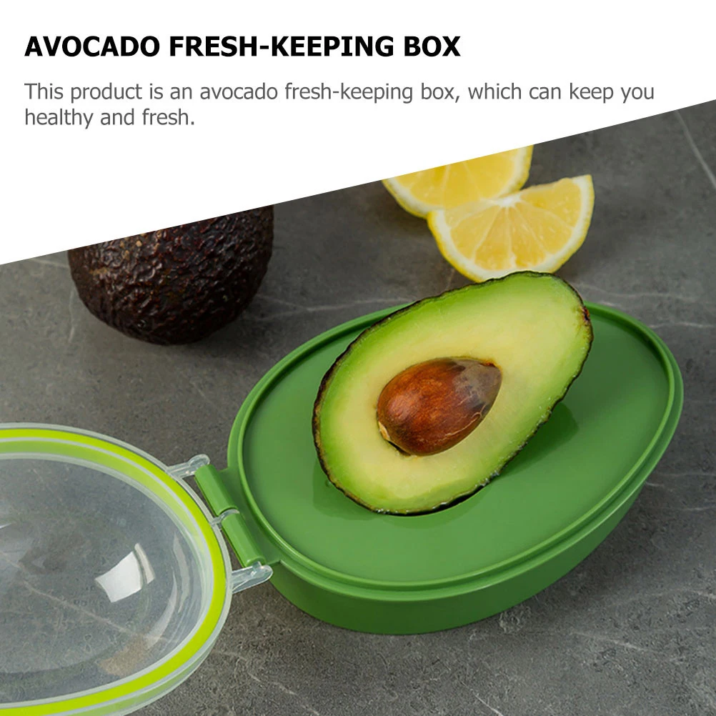 

3Pcs Avocado Storage Box Wear-Resistant Transparent Lid Convenient Avocado Keeper Fresh-Keeping Concave Hole Design Professional