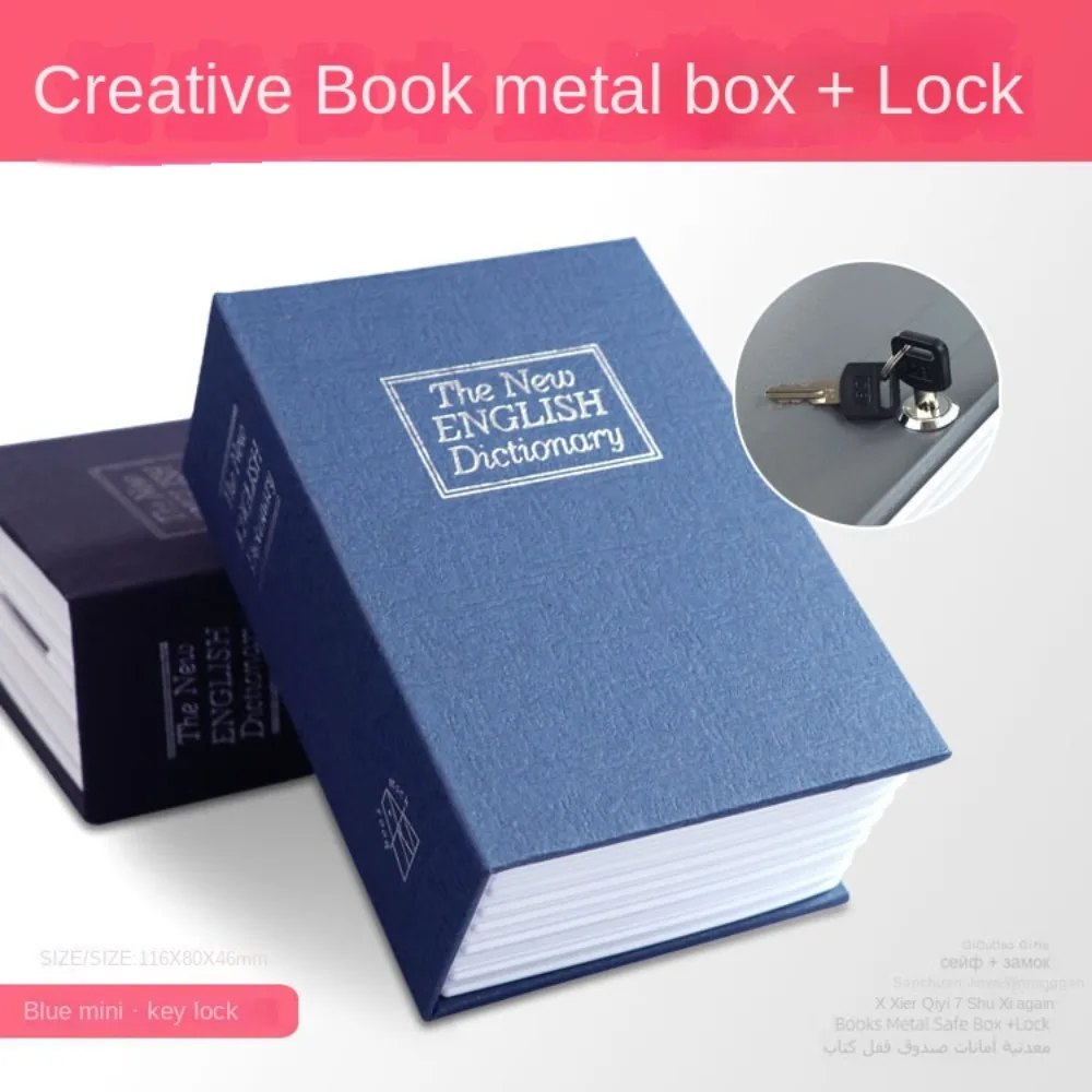 Savings Bank Piggy Bank Key Box With Lock Lock & Key Safe Simulated Book Safe Safe Diversion Dictionary Hollow Book Metal Box