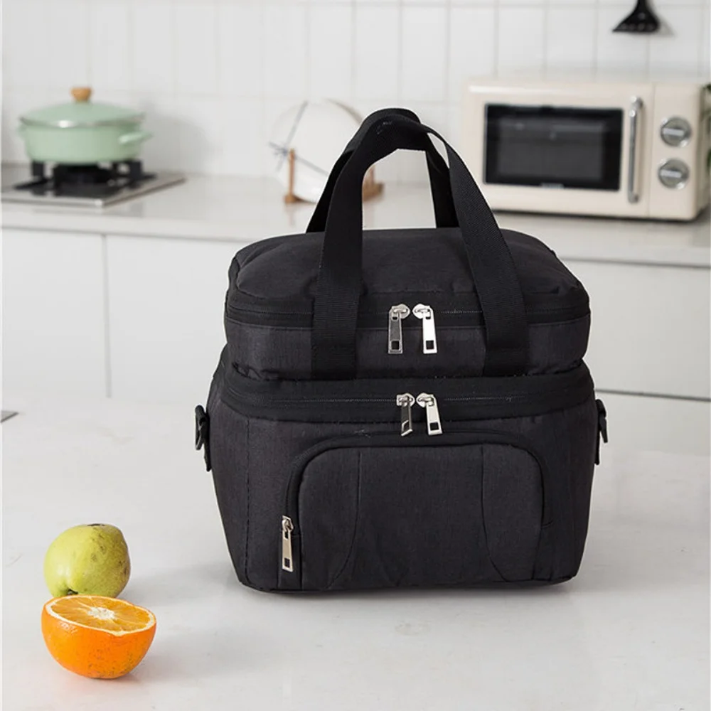 Insulated Lunch Bag For Men Women Cooler Bags Outdoor Picnic Bag Waterproof Fresh Keeping Lunch Box With Shoulder Strap