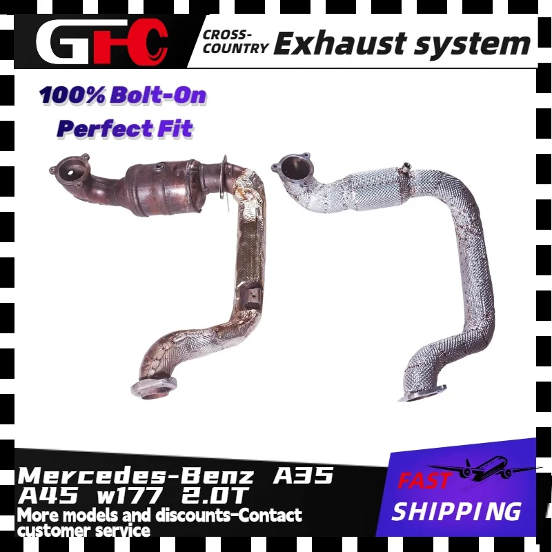 

GFC catted downpipe,300 cell catalytic pipe High-performance suitable for 2019-2024 Mercedes-Benz A35 A45 w177 2.0T