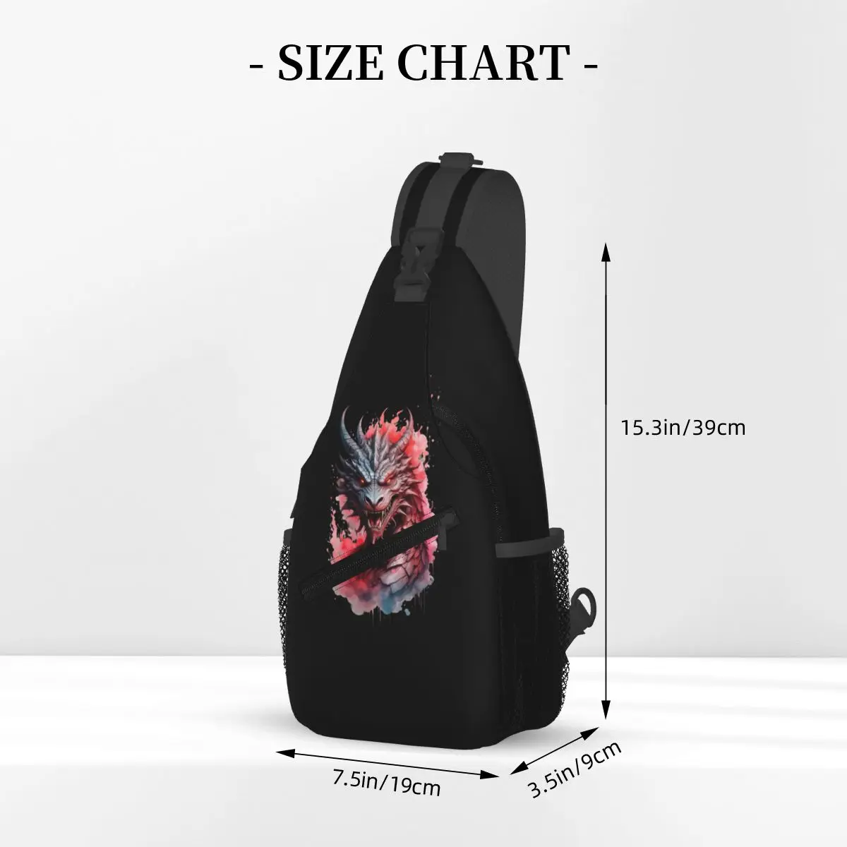 Rth Wing الصينية الأحمر التنين رئيس حقيبة صدر للرجال الرجال الرافعة Crossbody على ظهره حقيبة صدر للرجال السفر المشي لمسافات طويلة Daypack حقيبة كتف