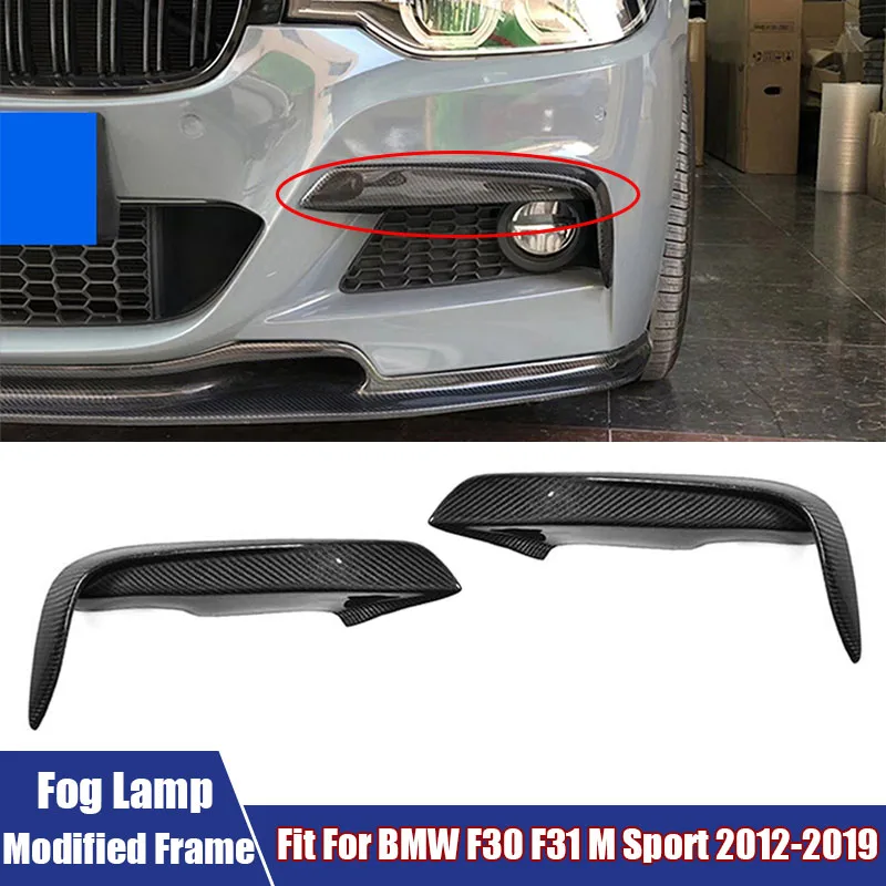 Front Fog Lamps Frame Splitters Trim Canards Fins Modified Fog Light Shell Car Accessories Fit For BMW F30 F31 M Sport 2012-2019